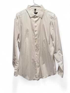 men's van heusen slim-fit traveler hidden button-down collar dress shirt The White Journey Flex Performance Custom Shirt